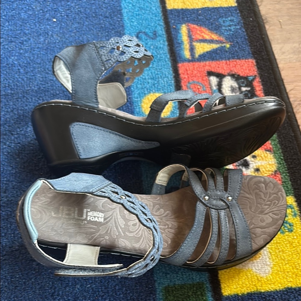 JBU Blue Wedge Shoes Sporty Design